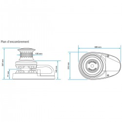 plan d'encombrement guindeau v6 lewmar