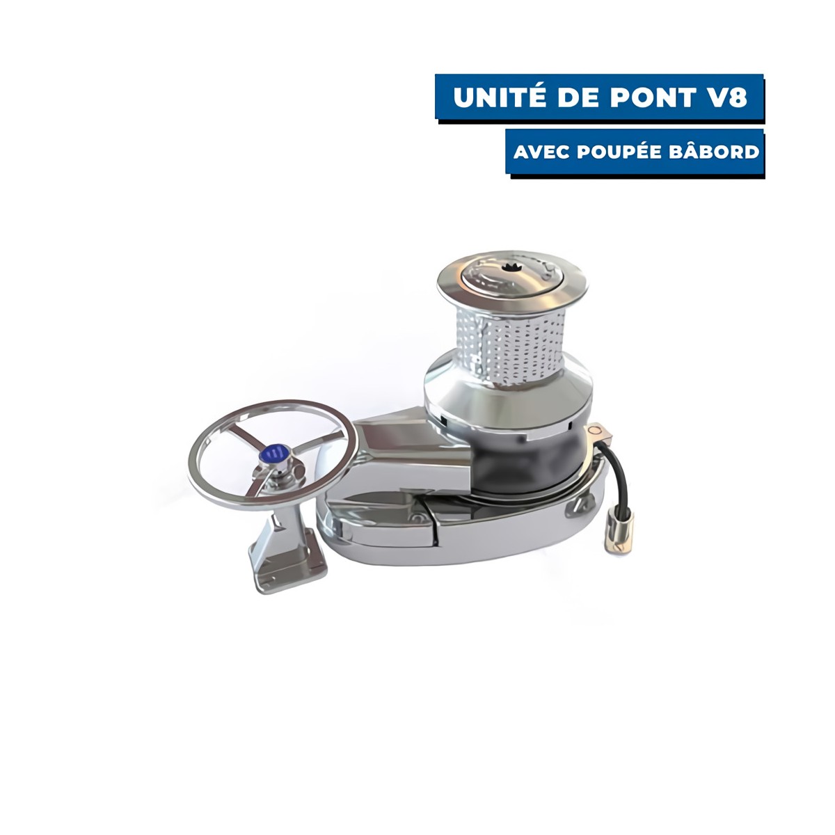 unité de pont pour guindeau V8 avec frein à bande de friction déporté sans poupée tribord