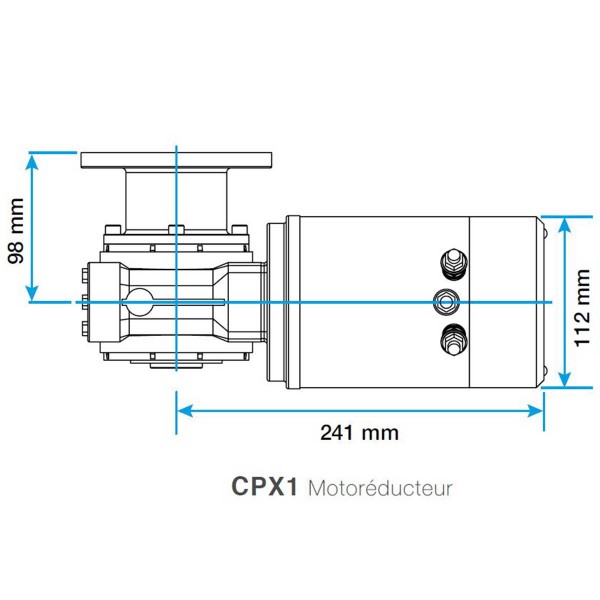 plan d'encombrement motoréducteur CPX1 - N°3 - comptoirnautique.com 