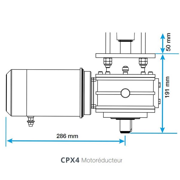 plan d'encombrement motoréducteur CPX4 - N°6 - comptoirnautique.com