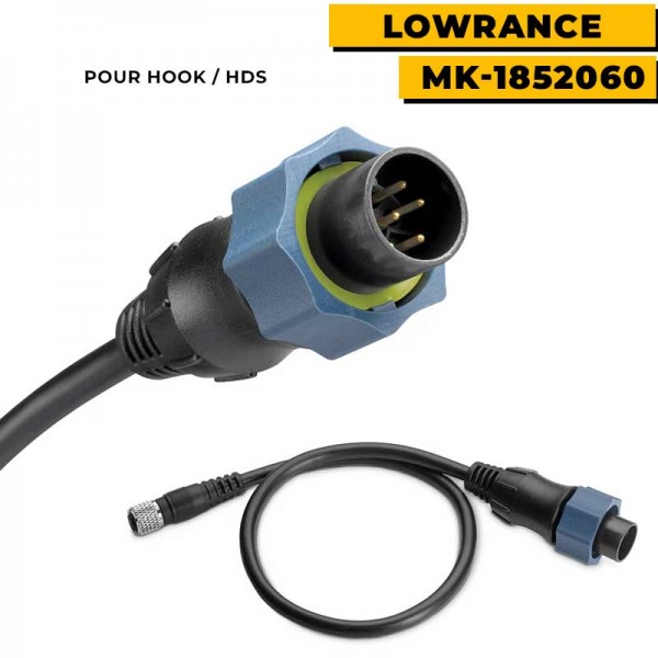 Câble adaptateur sonde US2 pour sondeurs - MK-1852060 : LOWRANCE 5 pins pour HOOK / HDS (40.5 cm) - N°6 - comptoirnautique.com