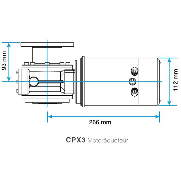 plan d'encombrement motoréducteur CPX3 - N°2 - comptoirnautique.com 