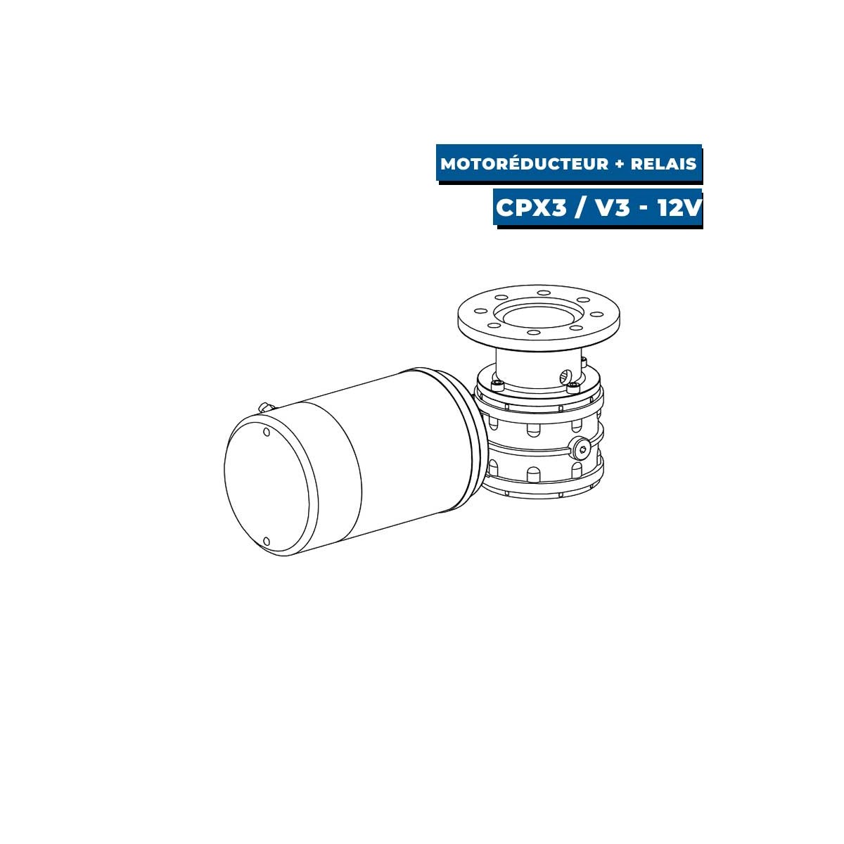 motoréducteur et relais pour guindeaux séries CPX3 et V3 12V