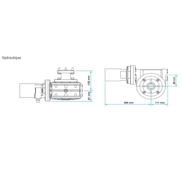 plan d'encombrement motoréducteur hydraulique - N°7 - comptoirnautique.com