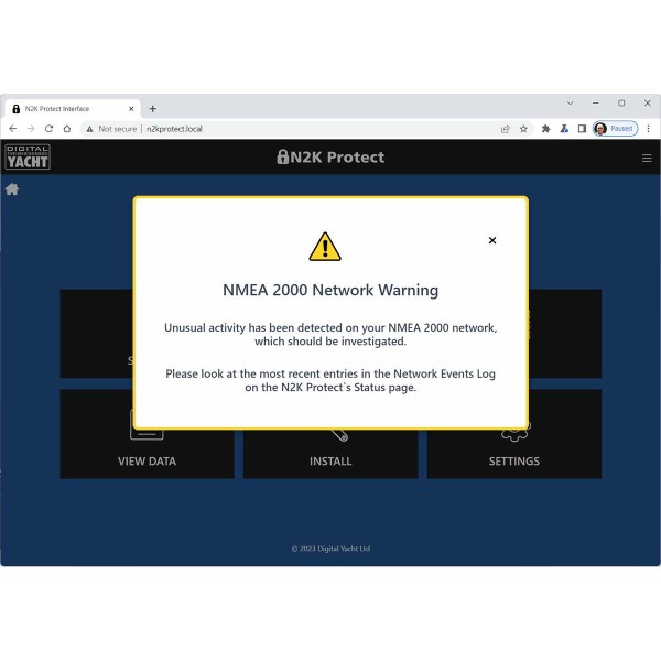 Alerte sécurité sur réseau NMEA2000 du système de cybersécurité NMEA2000 Digital Yacht N2K Protect - N°8 - comptoirnautique.com