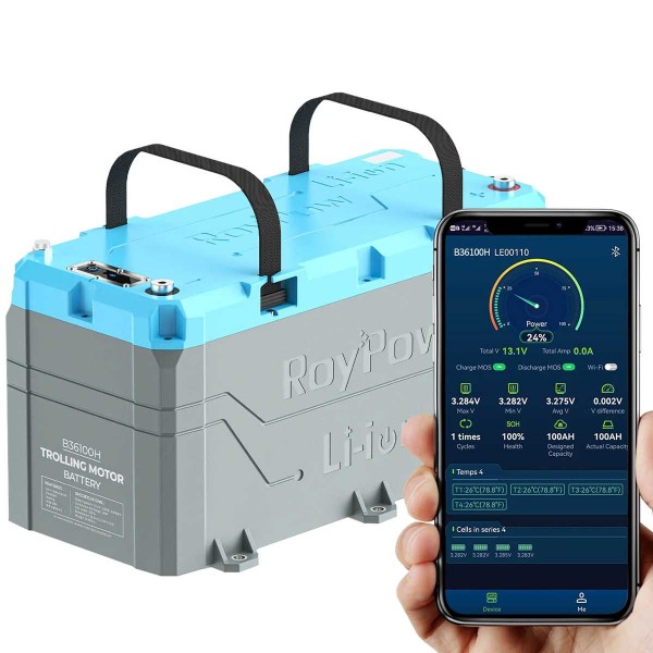 Batterie lithium LifePO4 Roypow 36V/100A Bluetooth et application mobile - N°5 - comptoirnautique.com 