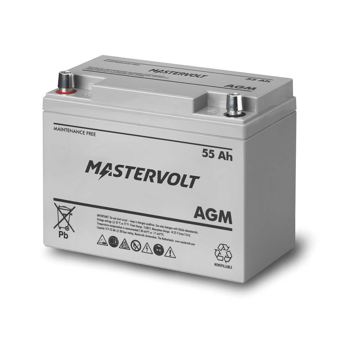 Mastervolt AGM 12V - 55Ah battery 62000550 - Comptoir Nautique