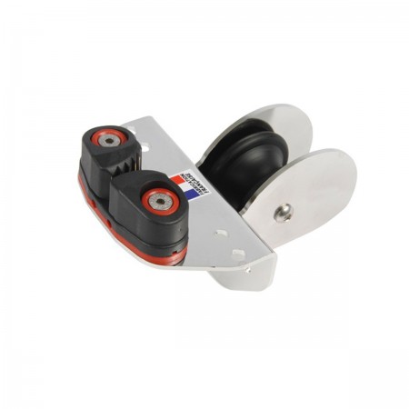 Support inox poulie + taquet coude ouvert - Pike'n Bass