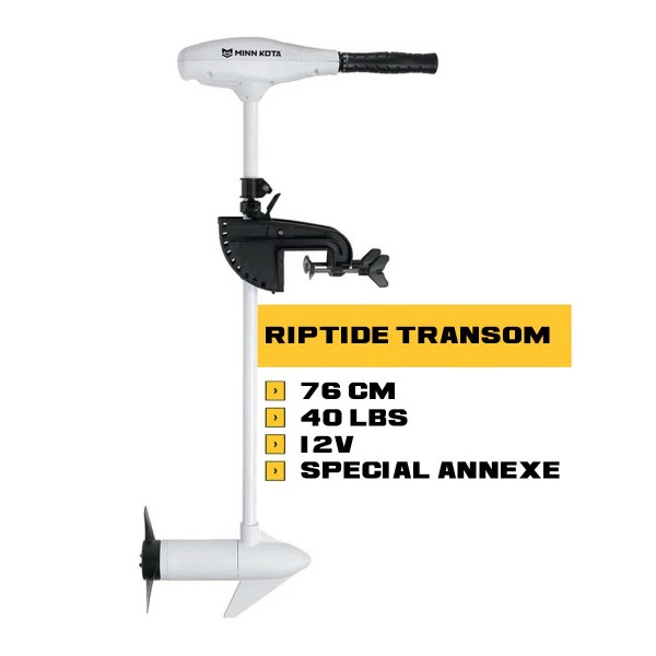 MK-1363841 -  Moteur arrière Minn Kota Riptide Transom - 40 Lbs - 12V - 76 cm - spécial annexe - N°2 - comptoirnautique.com