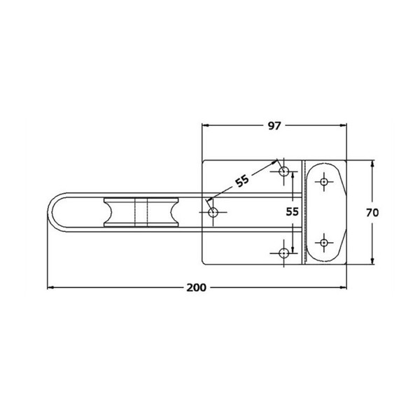 Taquet inox largeur 19 mm - dimensions - Pike'n Bass - N°2 - comptoirnautique.com
