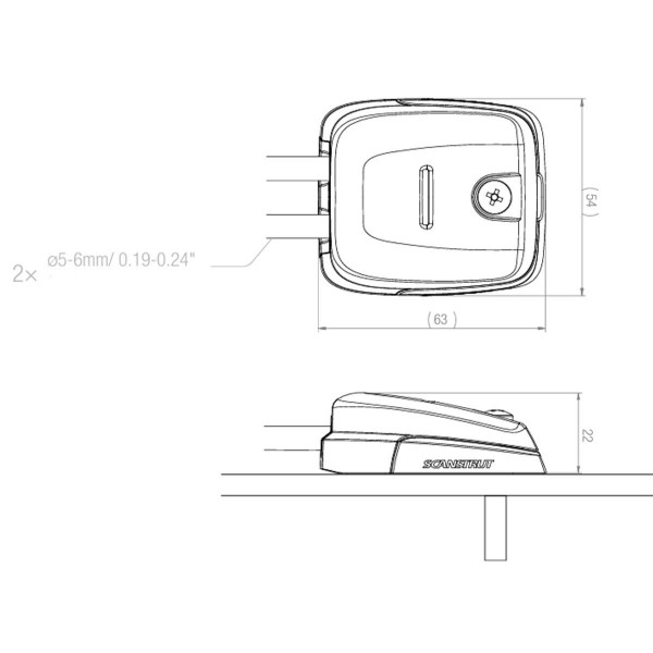 dimensions passe-câbles double horizontal DS-HD6 - N°6 - comptoirnautique.com