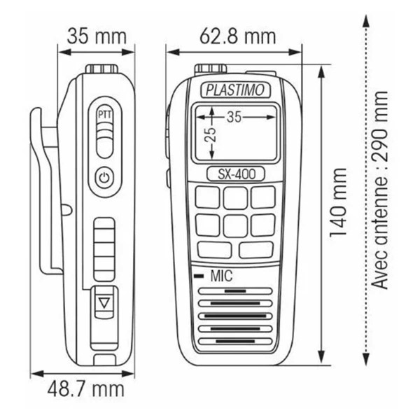 VHF SX-400 plastimo dimensions - N°11 - comptoirnautique.com 