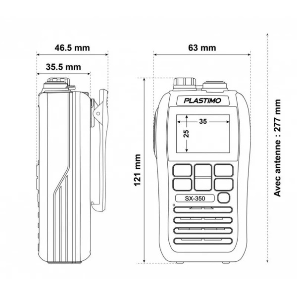 VHF SX-350 plastimo dimensions - N°8 - comptoirnautique.com 