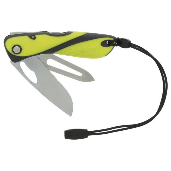 Couteau Offshore Fluo Wichard avec démanilleur/épissoir et dragonne - N°4 - comptoirnautique.com