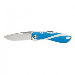 Couteau Aquaterra lame lisse manche bleu/blanc