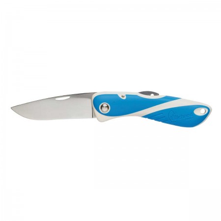 Couteau Aquaterra lame lisse manche bleu/blanc
