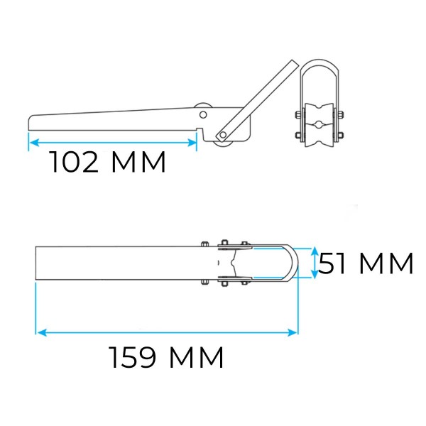 Rullo di prua per ancore DELTA e DTX 10 - 16 - 20 Kg - N°2 - comptoirnautique.com